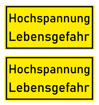 Warnaufkleber Hochspannung Lebensgefahr